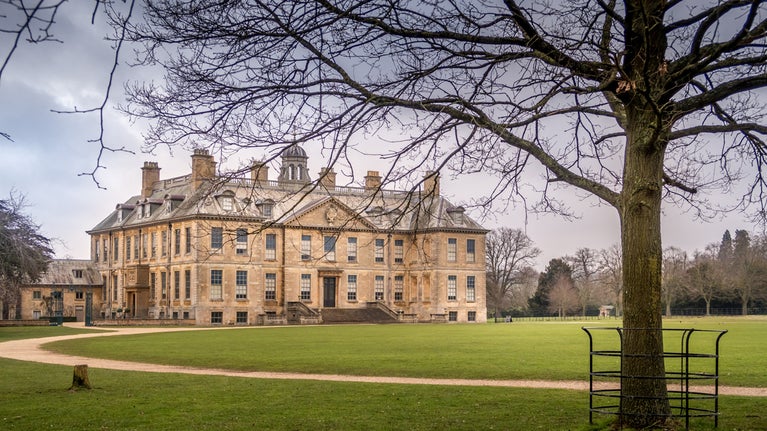 Frosty winter view of Belton House, near Grantham